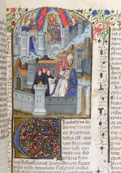 Jerusalem and Babylon, from La Cite de Dieu by St. Augustine by French School
