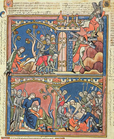 Samson and Delilah from the Morgan Picture Bible by French School