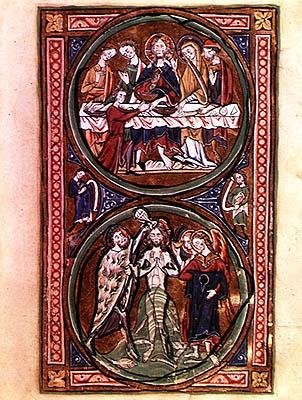 The Wedding Feast at Cana and the Baptism of Christ, detail from the 