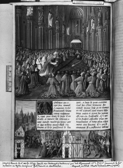 How the spear of Our Lord was found in Antioch, illustration from Les Passages d