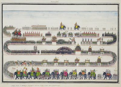 Muharram Ceremony, Faizabad, 1772 from The Gentil Album, Published in 1774 by French School