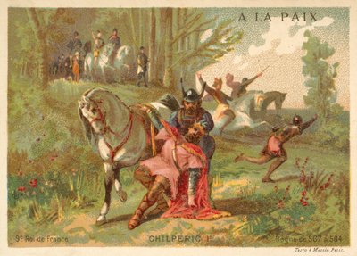 Murder of Chilperic I, Frankish king of Neustria, 584 by French School