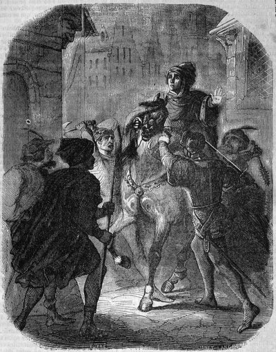 Murder of Louis I of Valois, Duke of Orleans (1372 - 1407) in Old Rue du Temple by Jean Sans Peur - in Histoire de France by L.-P. Anquetil by French School