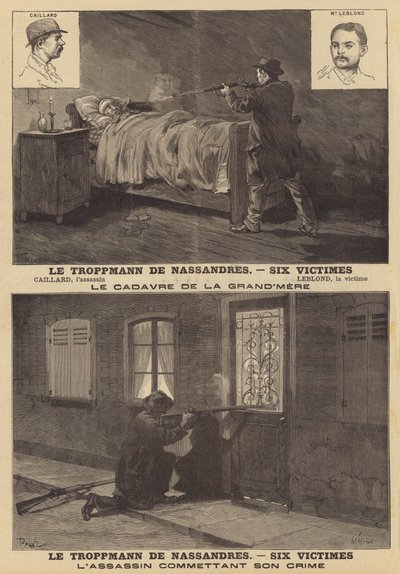 Murder of a family of six at Nassandres by a killer named Caillard by French School