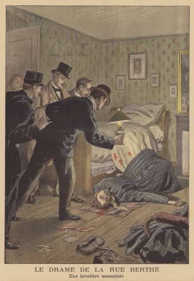 Murder of a hotel owner on the Rue Berthe, Paris by French School