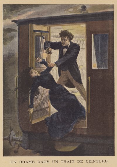 Murder on a Ceinture railway train in Paris by French School