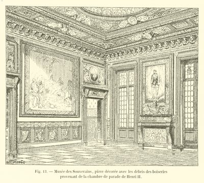 Museum of Sovereigns, room decorated with the remains of the woodwork from the parade chamber of Henry II by French School