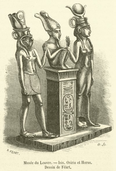 Louvre Museum, Isis, Osiris and Horus (engraving) by French School