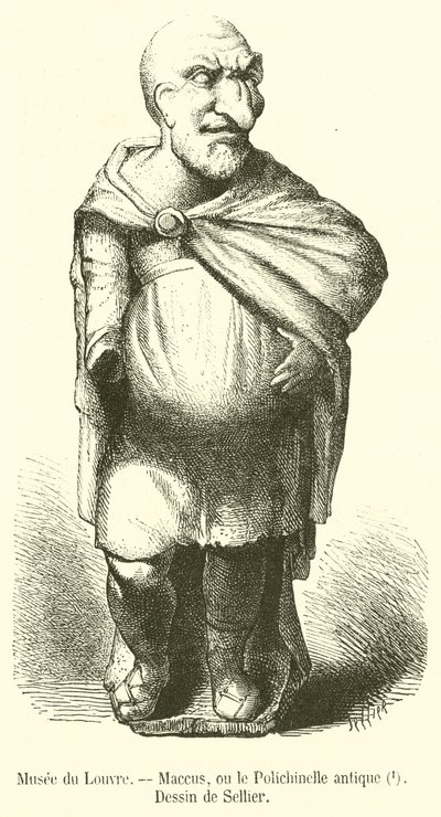 Louvre Museum, Maccus, or the Ancient Punchinello (engraving) by French School