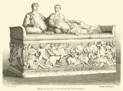 Louvre Museum, Sarcophagus of Asia Minor (engraving) by French School