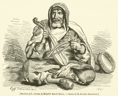 Jewish musician, costume of Mogador in Morocco by French School