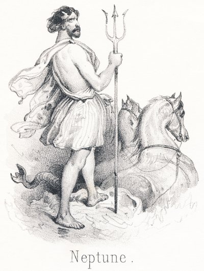 Neptune: Son of Saturn and Rhea, driven out of heaven for conspiring against Jupiter by French School