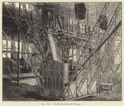 Basket of the Schwarz Balloon (engraving) by French School