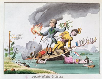 Napoleon Bonaparte Disembarking Near Cannes on His Return from Elba by French School