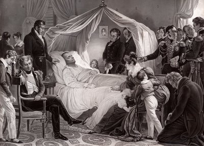 Napoleon I on His Death Bed on St. Helena, 5th May, 1821, After a Painting by Charles de Steuben by French School