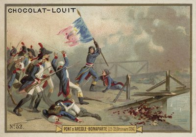 Napoleon at the Battle of the Bridge of Arcole, Italy, 15-17 November 1796 by French School