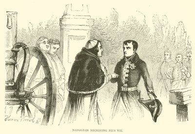 Napoleon receiving Pius VII by French School