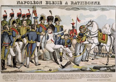 Napoleon wounded in Regensburg - image of Epinal by French School