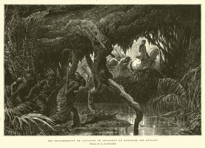 Native Americans Shadowing a British Column by French School