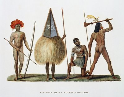 Natives of New Ireland, from Voyage autour du Monde, by Louis Isidore Duperrey by French School