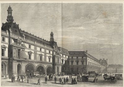 New Buildings of the Tuileries in the Place du Carrousel (engraving) - Le nouveau Louvre - facade du cote de la place du Carrousel et salle des États - engraving of 1869 by French School