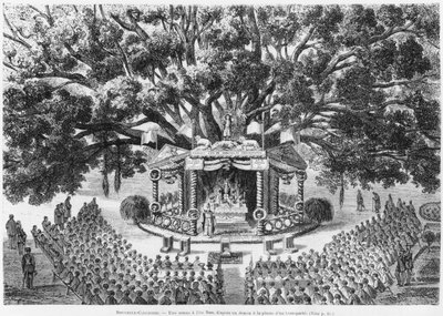 New Caledonia, Celebrating Mass on the Isle of Nou, After a Pen and Ink Drawing of a Transported, Illustration from the Bulletin Les Missions Catholiques, 1875 by French School