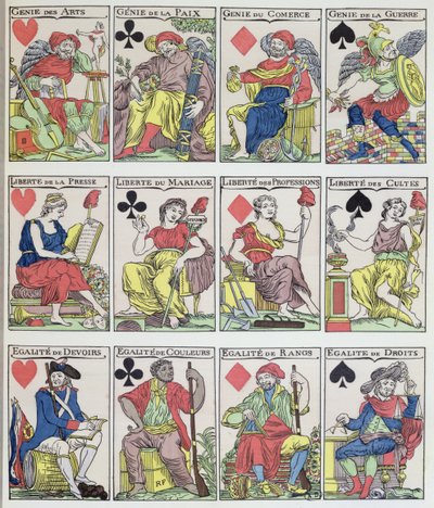 New Playing Card Designs Dating from the French Revolution, 1793 by French School