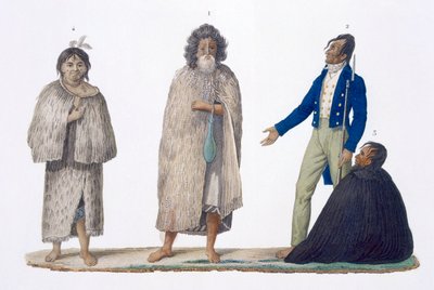 New Zealand Natives in Indigenous and Western Dress, 1826 by French School