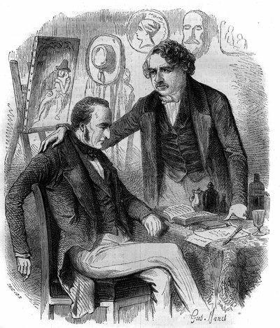 Nicephore Niepce (1765-1833) and Louis Daguerre (1787-1851), French inventors, pioneers of photography. Engraving from 1852. by French School