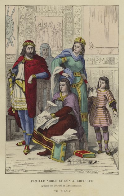 Noble family and their architect, 7th Century by French School