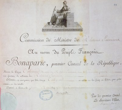 Nomination of Charles Maurice de Talleyrand-Perigord to the position of Foreign Minister, c.1797 by French School