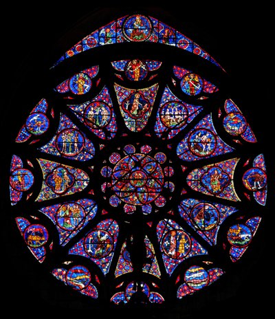 North rose window depicting the Creation and Adam & Eve by French School