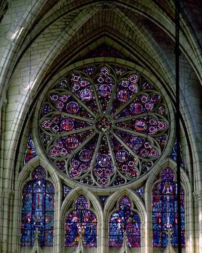 North transept rose window by French School