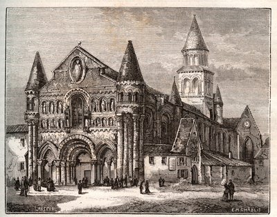 Notre Dame by Poitiers - engraving in 