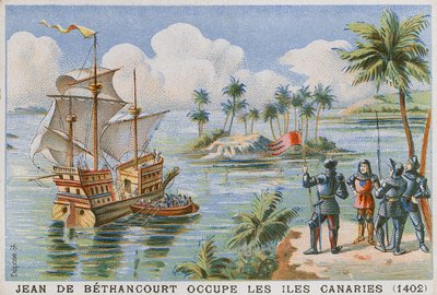 Occupation of the Canary Islands by Jean de Bethencourt, 1402 by French School