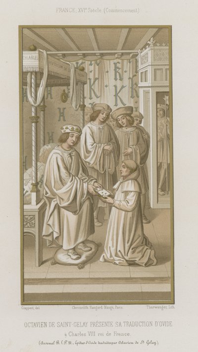 Octavian de Saint Gelais presenting his translation of Ovid by French School
