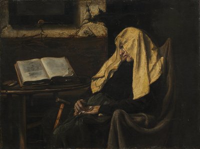 Old Woman Asleep by French School