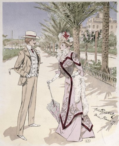 On the Promenade des Anglais, Nice, February 1899 by French School