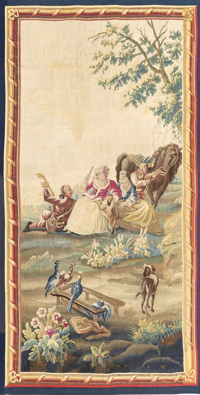 One of a pair of Louis XVI pastoral tapestries, Aubusson, c.1775 by French School