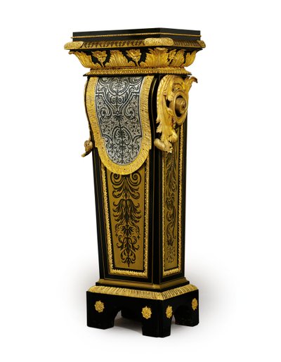 One of a pair of Louis XV marquetry pedestals, possibly commissioned by Claude-Francois Julliot by French School