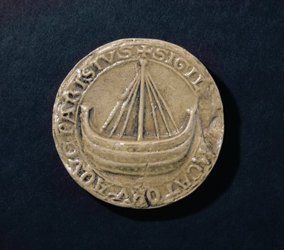 One of the oldest surviving seals of the City of Paris, c.1210 by French School