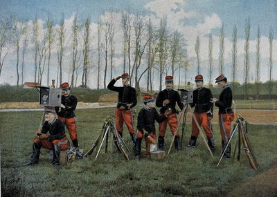 Optical Telegraph Seance - in Military Album - Domestic Service: Cavalry by French School