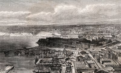 Oran - Algeria - engraving in La France illustree: geography, history, statistical administration by V.A. Malt-Brown. 1884 by French School