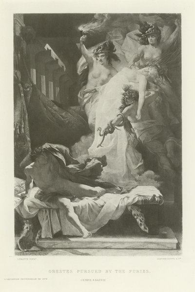 Orestes pursued by the furies (engraving) by French School