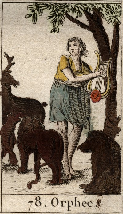 Orpheus charms the wild animals by playing his lyre. From 