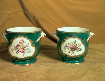 Pair of Sevres ice coolers, from the Frederick V Service, 1758 by French School