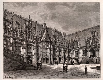Palais de justice de Rouen former parliament of Normandy - engraving in France illustree: geography, history, statistical administration by V.A. Malt-Brown. 1884 by French School