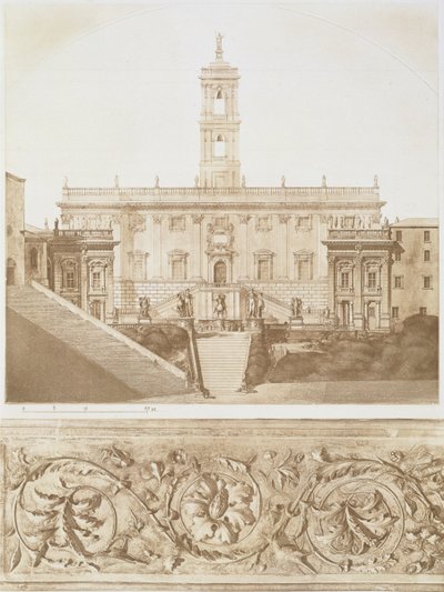 Palazzo Senatorio, The Capitol, Rome, from Fragments of Architecture of the Middle Ages and the Renaissance, engraved by Jules Adolphe Chauvet by French School