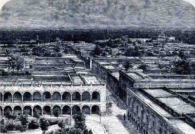 Panoramic View of Merida, from The Ancient Cities of the New World, by Claude-Joseph-Desire Charnay, pub. 1887 by French School
