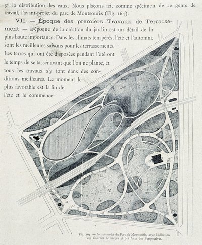 Parc du Montsouris: plan of the garden in advance by French School